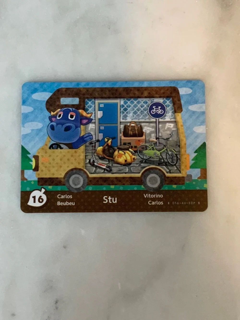 Stu 16 Animal Crossing Welcome Home Amiibo card RV series mint new unscanned